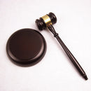 Wood Gavel and Round Block Set Handcrafted Wood Hammer with Block for Lawye Z6R5