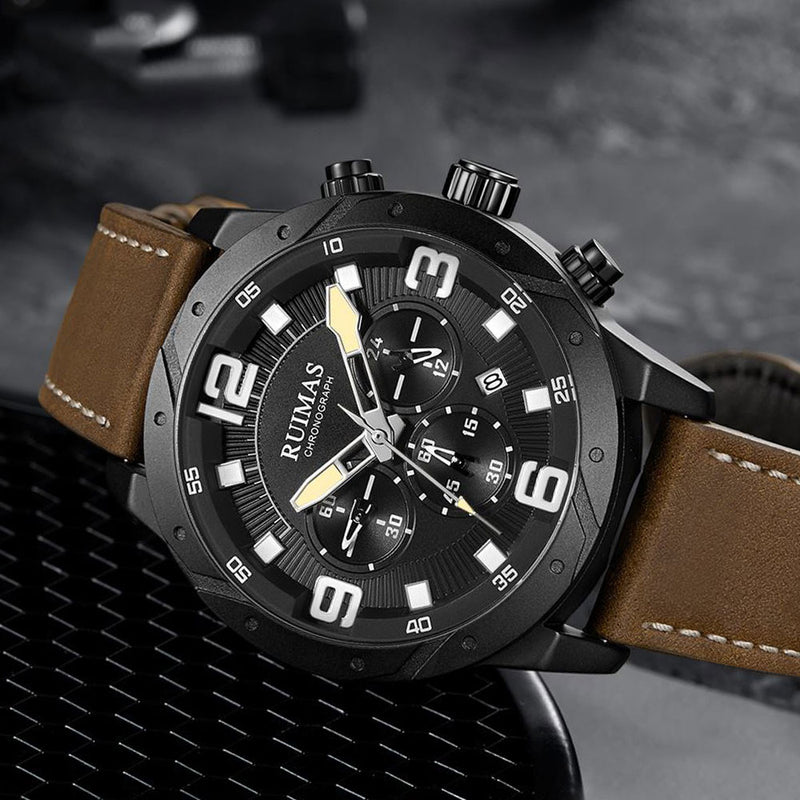RUIMAS 595 Fashion Men Watch Chronograph 3ATM Waterproof Luminous Display Quartz Watch