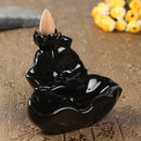 Lotus Backflow Incense Burner Holder Ceramic Glaze Fragrant Cone Censer Home Furnace Decor