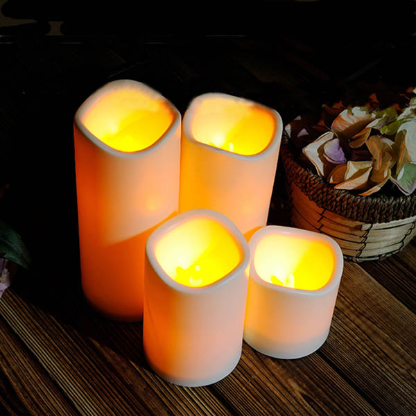 Cylindrical Flickering LED Candle Light Flameless Garden Yard Christmas Lamp Decoration