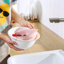 Double Layer Round Drain Basket Kitchen Bracket For Washing Fruit Vegetable