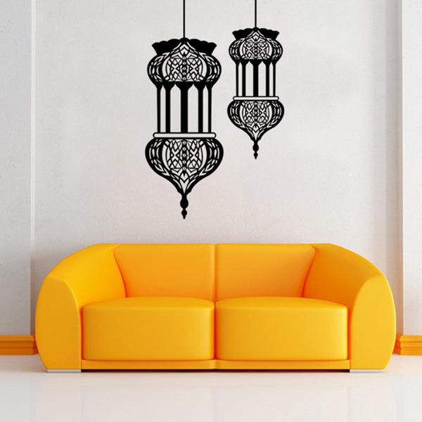 Halloween Islamic Lantern Wall Stickers Muslim Pattern  Art Wall Decals Home Mural Sofa Wall Decor