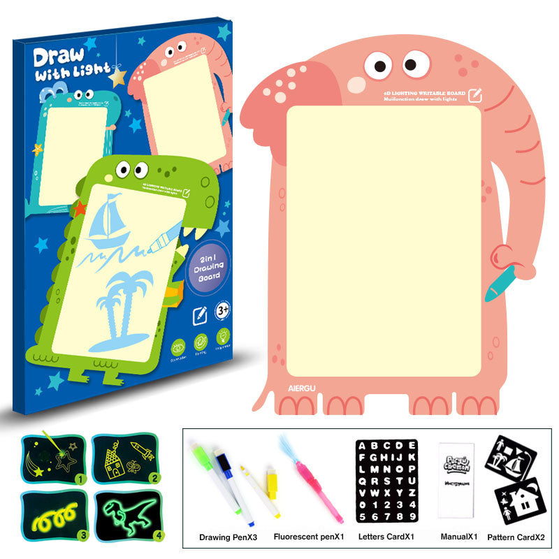 Multi-functional 2 in 1 Fluorescent Drawing Board Eco-friendly Writing Tablet Electronic Graffiti Handwriting Board Gifts Toys For Kids Childrens