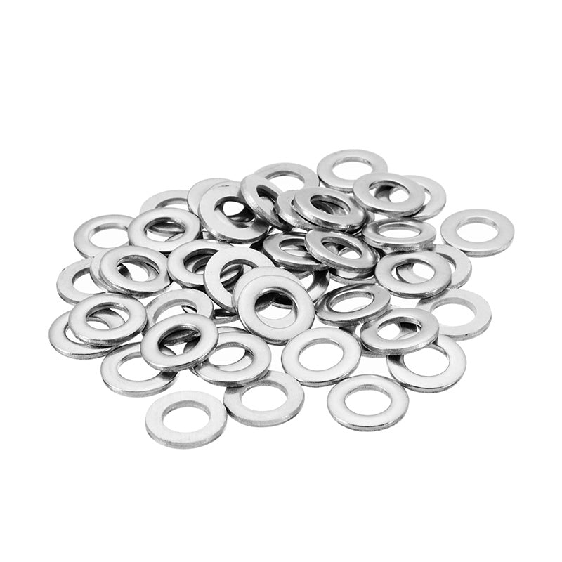 Suleve MXSW2 50Pcs Metric Stainless Steel Flat Washer Gasket M3/M4/M5/M6/M8