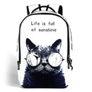 IPRee Polyester Cartoon Laptop Backpack Cute Animal Dog Cat Print Schoolbag Rucksack