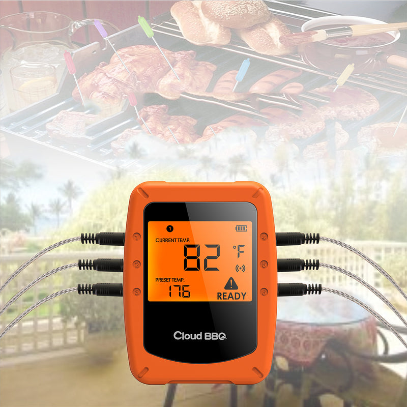 6 Probes Wireless Smart BBQ Thermometer Oven Meat Food bluetooth Wifi For IOS Android