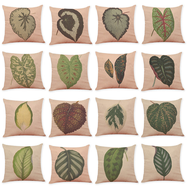 Honana Colorful Leaves Pattern Cotton Linen Throw Pillow Cushion Cover Car Home Sofa Decor