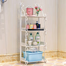 4 Tiers Iron Folding Storage Shelf Nordic Minimalist Multifunctional Bookshelf Storage Racks Holders for Office Home Bedroom Bathroom Kitchen
