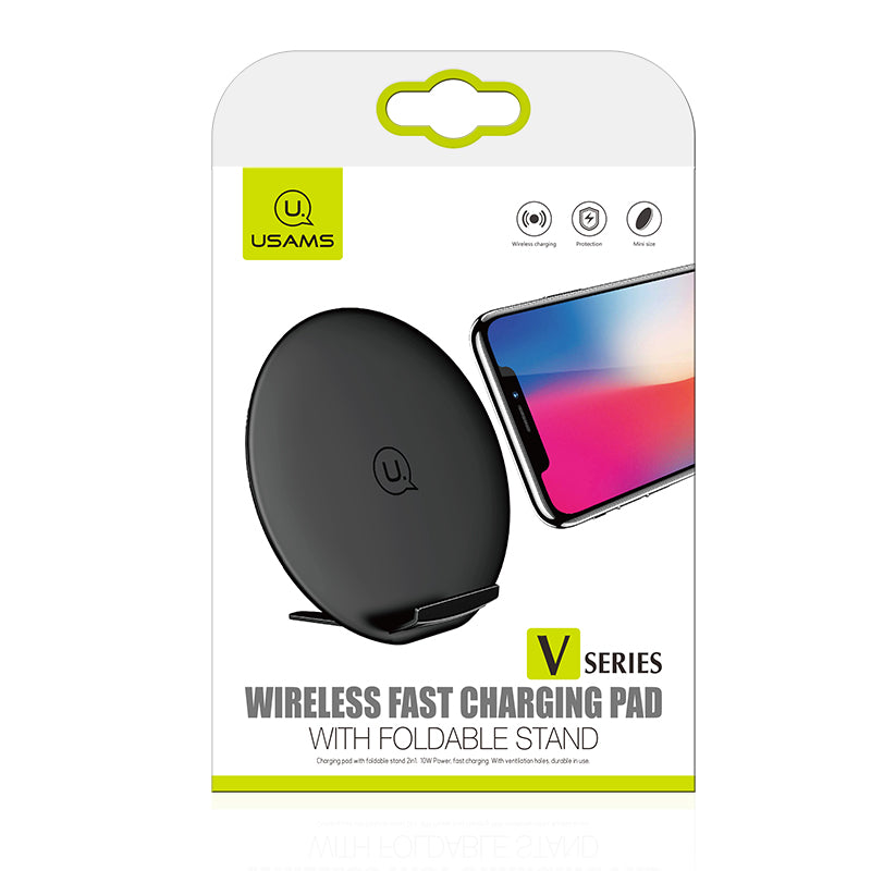 USAMS 10W Qi Wireless LED 9V Fast Charger Holder Stand Pad for iPhone 8 X Samsung S8