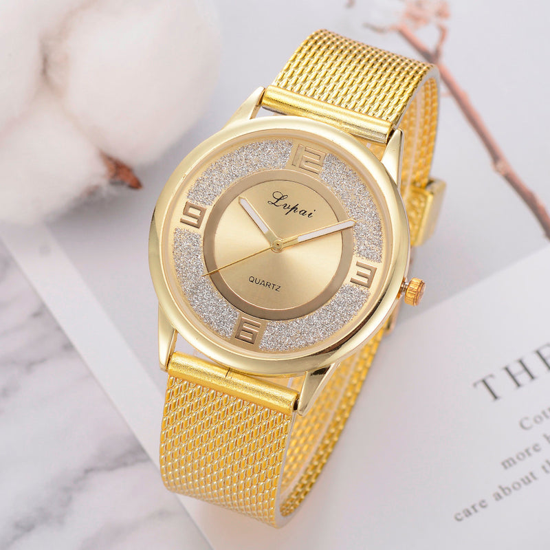 LVPAI P732 Rose Gold Elegant Design Women Wrist Watch Fashionable Analog Quartz Watch
