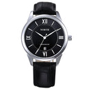 NORTH 6019 Men Watch Business Leather Strap Simple Dial Male Quartz Wrist Watch