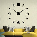 Frameless Large 3D DIY Wall Clock Mute Mirror Stickers Home Office School Decoration