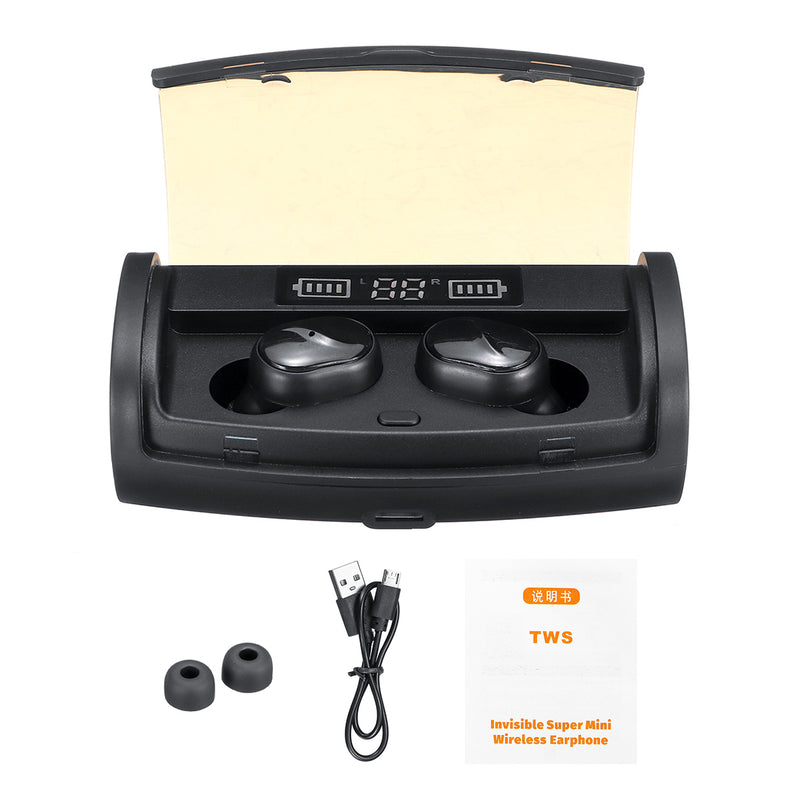 M18 Mini TWS Wireless bluetooth 5.0 Earphone Digital Display IPX5 Waterproof Sports Gaming Headphones With Charging Box