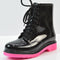 Transparent Women Martin Boots Print Jelly Boots Shoes Women Clear Rain Boots