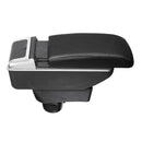 Black Leather Black Line Double Layer Armrest Car Storage Box For Mitsubishi 2014-2018
