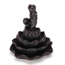Ceramic Lotus Pond Waterfall Smoke Backflow Cone Censer Incense Burner Holder + 10 Cones