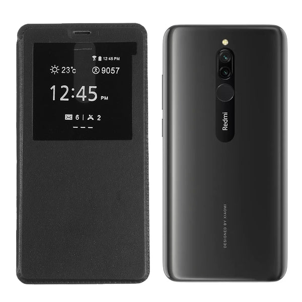 Bakeey Luxury Bumper Flip with View Window PU Leather Full Body Protective Case for Xiaomi Redmi 8