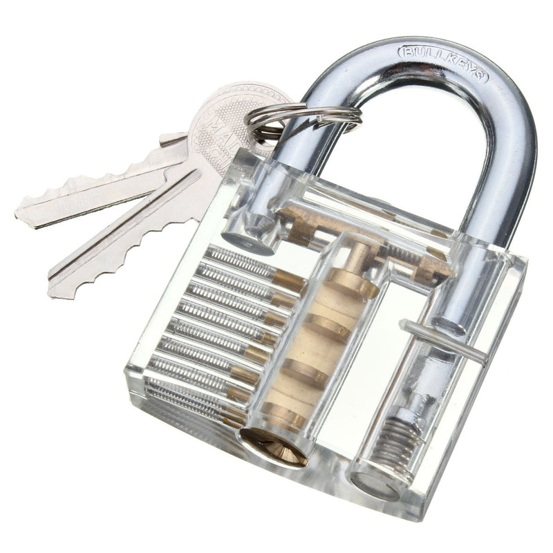 Transparent Cutaway Inside View Of Practice Padlock Lock Locksmith Trainer Skill Pick with Two Keys