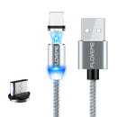 FLOVEME Type C LED Magnetic Braided Fast Charging Data Cable 2m For Oneplus 6t Xiaomi Mi 8 S9