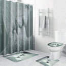 Love Kiss Shower Curtain Waterproof Bathroom Bath Mat Set Rug Toilet Lid Cover Shower Curtain