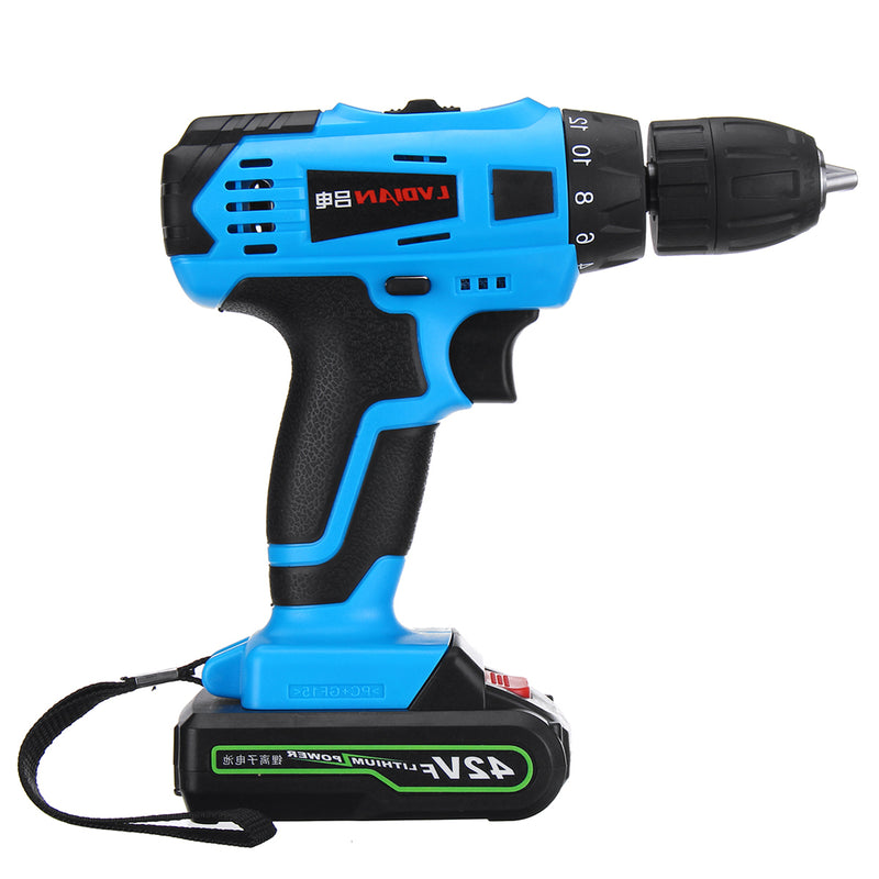 42V 2 Speed Cordless Rechargeable Battery Electric Screwdriver Power Drill