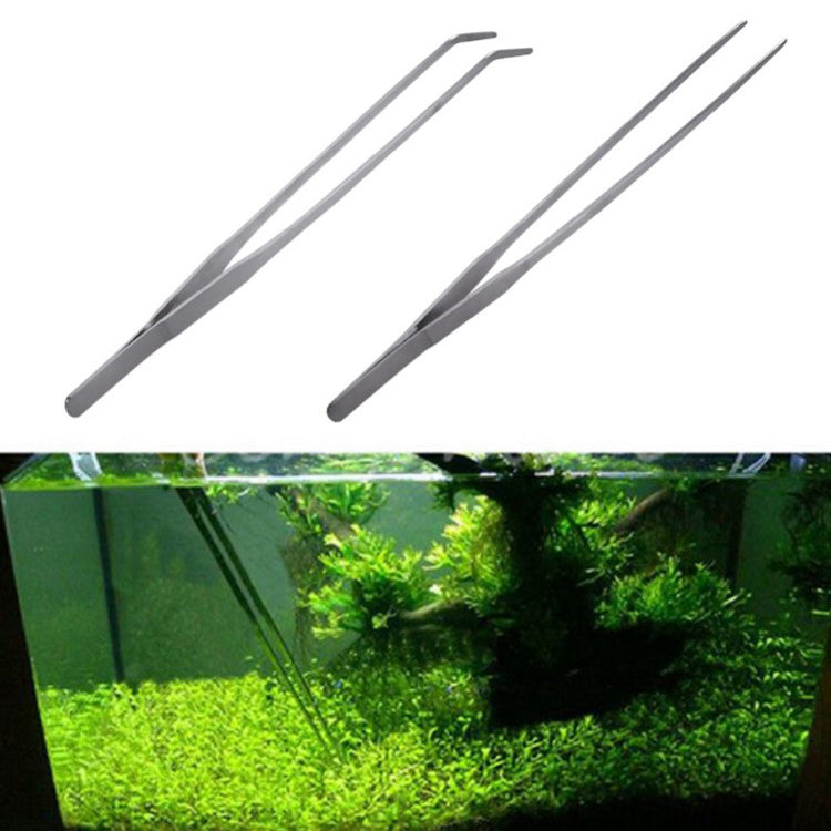 Stainless Steel Aquarium Straight Tweezer Aquatic Shrimp Reef Plant Grass Straight/Curved Tweezr