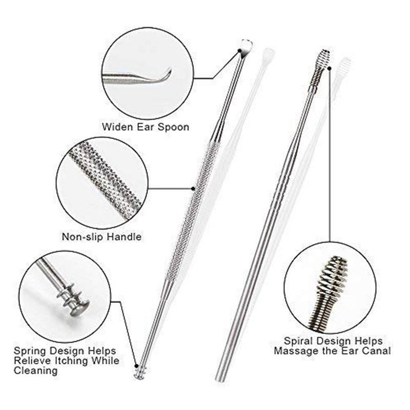 Ear Cleansing Tool Set, Ear Curette Earwax Removal Kit with a Small Cleanin B8T4