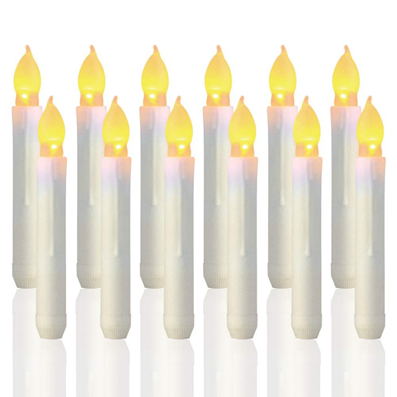12PCS Flameless LED Cone Candle,Battery Powered Floating Candle Party, WeddiS4Z2