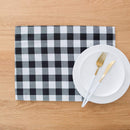 18InchX13Inch Plaid Checkered Placemats,Black & White Checker, Quality Dura