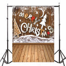 5x7FT Merry Christmas Wood Wall Photography Backdrop Background Studio Prop