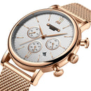 GIMTO GM246 Men Watch Calendar Chronograph Watch Stainless Steel Strap Quartz Watches