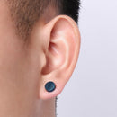 Punk Magnetic No Pierced Men's Earring Stainless Steel Round Clip On Stud Earrings for Men Women