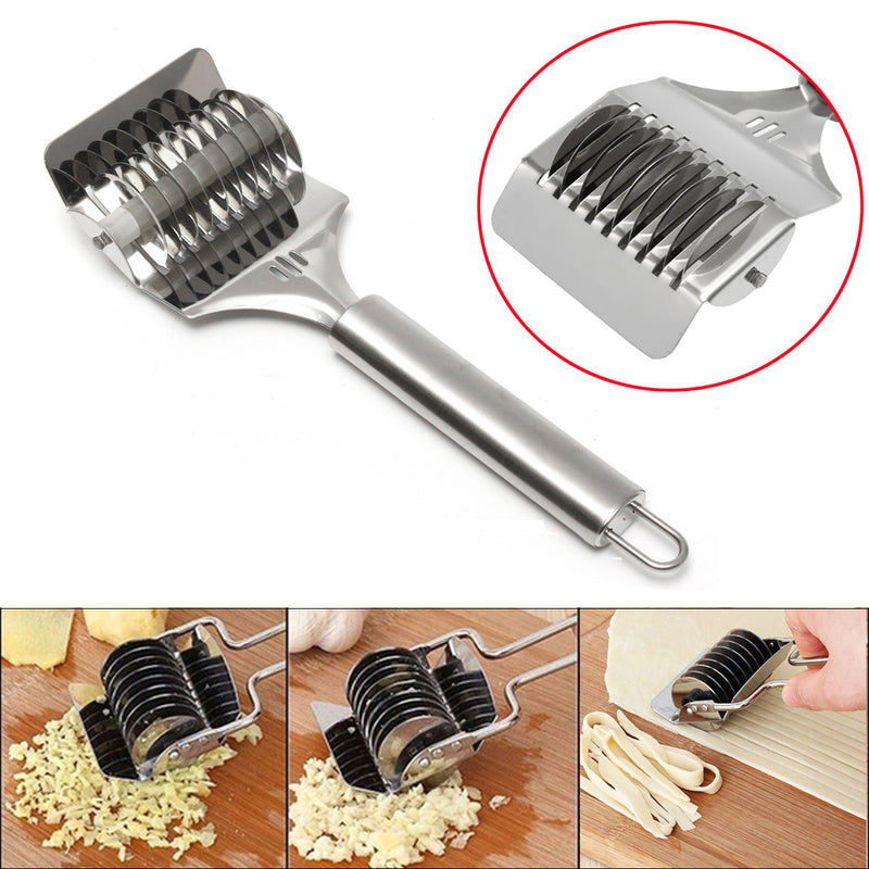 Spaghett Noodle Maker Lattice Roller Dough Cutter Tool Stainless Steel