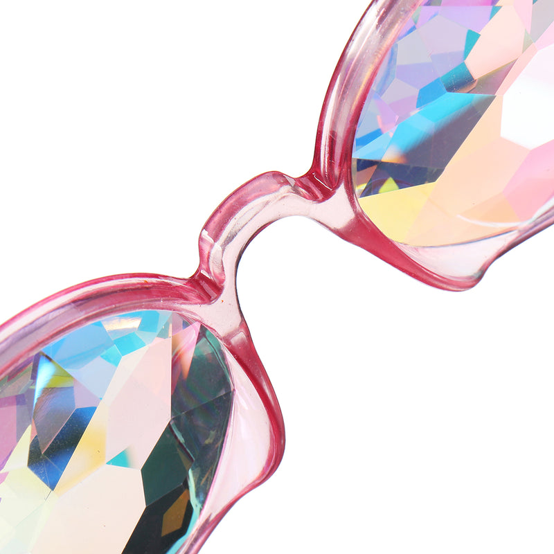 Unisex Party Kaleidoscope Glasses Glass Lens Costume Eyes Mirrored Retro Frame