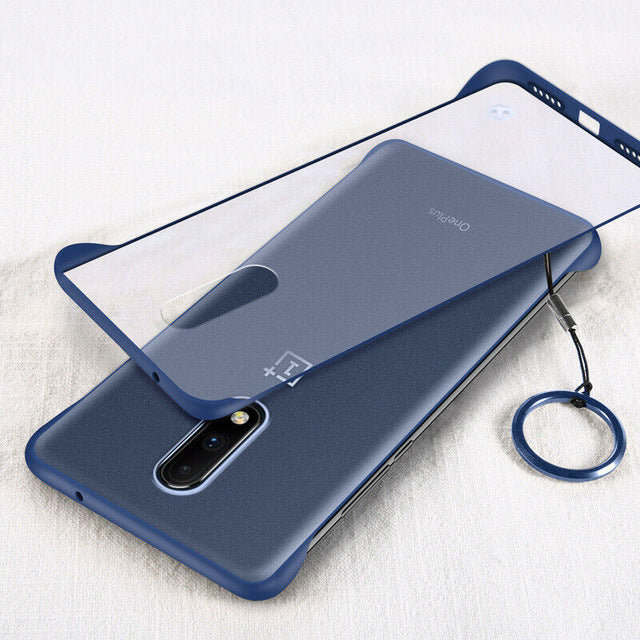 Bakeey Transparent Ultra Thin Anti Fall Matte Hard PC&Soft Edge With Finger Ring Protective Case For OnePlus 7