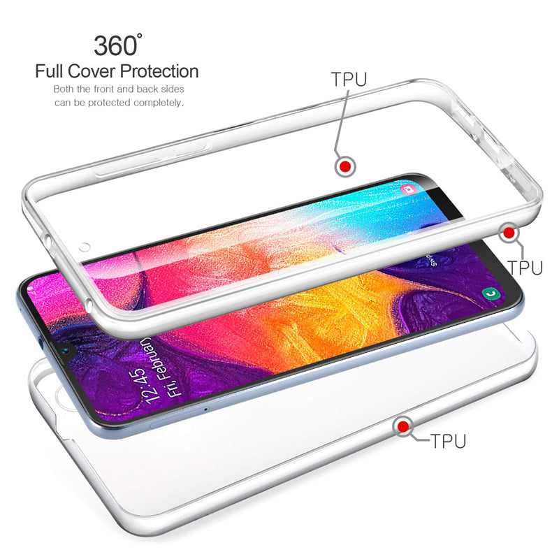 Full Body Clear Touch Screen Protective Case For Samsung Galaxy A50 2019