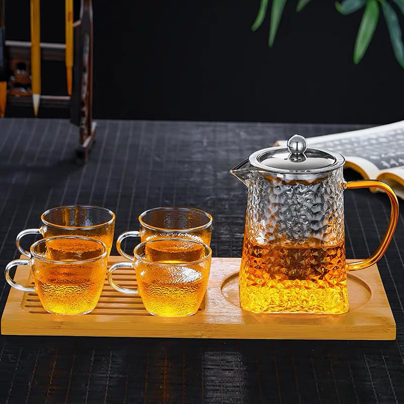 750ml Clear Glass Teapot Stainless Infuser & Lid Steeping Tea Flower Tea Pot