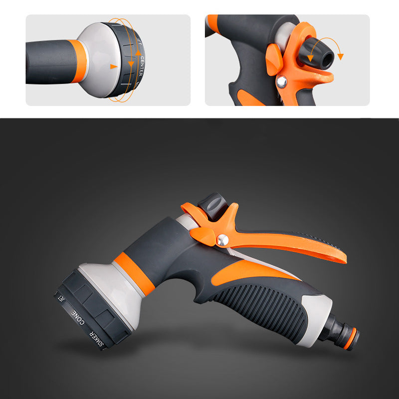Garden Hose Nozzle 8 Spraying Way High Pressure Watering Sprayer Car Wash Handheld Shower Water Hose