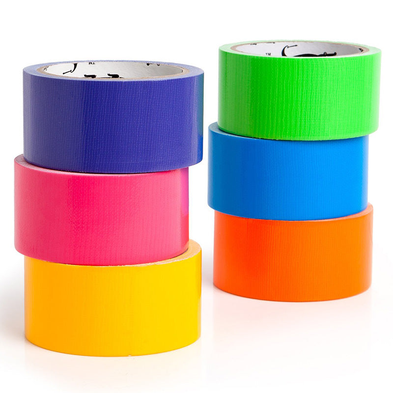 Multi Colored Duct Tape - Variety Pack -6 Colors - 10 M X 2 Inch Rolls. Gir O2K3