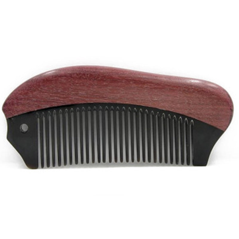 Natural Sandalwood Hair Comb - No Static Wooden Fine Tooth purple Buffalo H S2O2