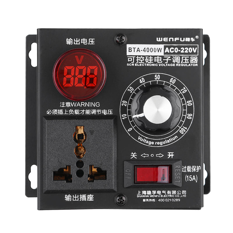 4000W Digital SCR Electronic Regulator Motor Fan Electric Drill Variable Speed Governor Thermostat
