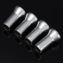 4 X TR414 Chrome Wheel Tyre Valve Caps Stem Covers 27mm 20mm Alloy Silver Set