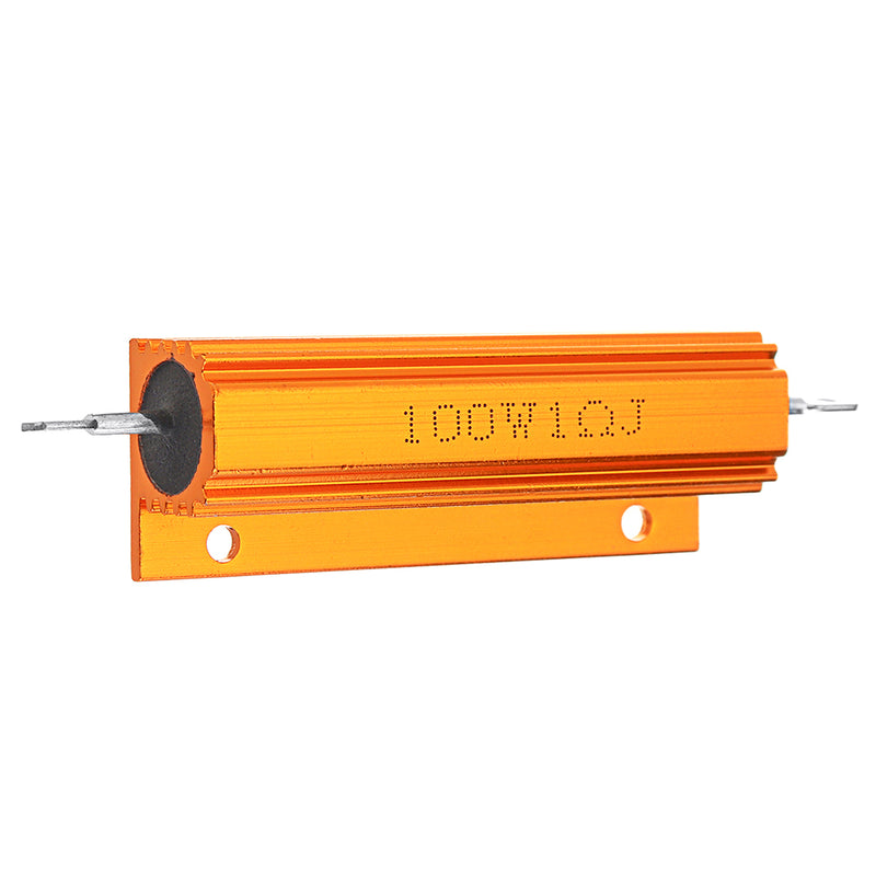 RX24 100W 1R 1RJ Metal Aluminum Case High Power Resistor Golden Metal Shell Case Heatsink Resistance Resistor