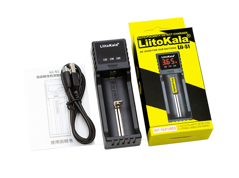 LiitoKala Lii-S1 Intelligent LCD Display USB Battery Charger for 18650 26650 14500 21700 Battery