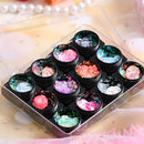 12 Color Natural Texture Powder Creamy Mix Gel Glitte Eyeshadow,Sequins Dia