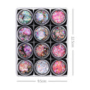 12 Color Natural Texture Powder Creamy Mix Gel Glitte Eyeshadow,Sequins Dia