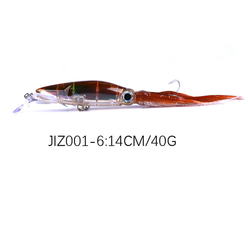 ZANLURE Skirted Squid Lure 1pcs 14cm/40g  Hard Body Trolling Tuna Fishing Lure