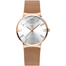 GIMTO GM616 Crystal Colorful Dial Fashion Rose Gold Mesh Steel Strap Casual Women Quartz Watch