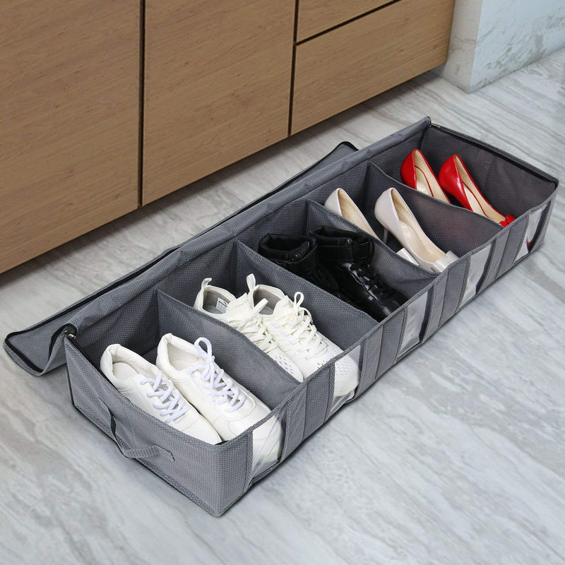 Large Capacity Under Bed Storage Bag with 5 Clear Window for Clothing Shoes Blankets Clothes Storage Bag