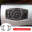 for Ford Mustang 2015-2017 Carbon Fiber Car Headlight Switch Cover Trim Fra T6D3